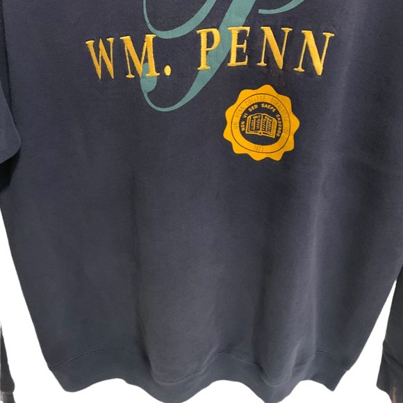 Vintage Timeout WM. Penn Heavyweight Crew Neck Sweatshirt Size Large Nav… - Picture 2 of 7